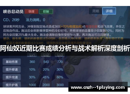 阿仙奴近期比赛成绩分析与战术解析深度剖析